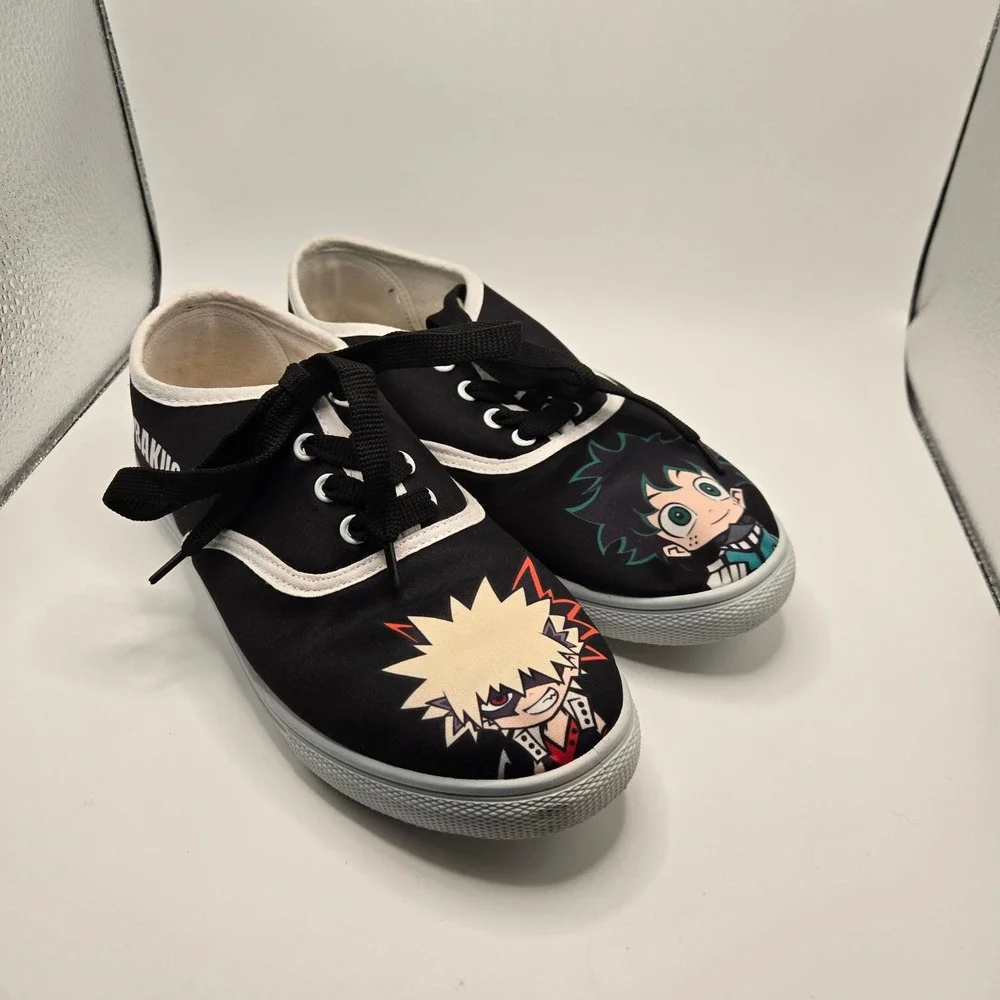 Ground Up My Hero Academia size 7 Sneakers Kids  Black Deku Bakugo Anime (S11)